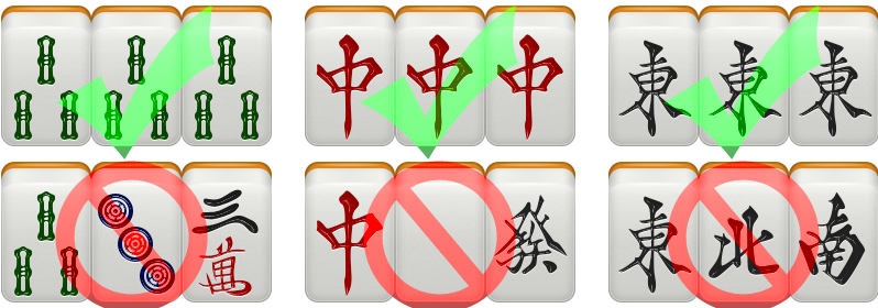 Examples of valid and invalid triplets